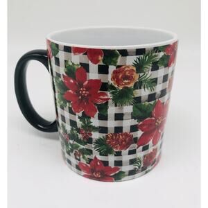 Tommy Bahama Mug 16oz Christmas Holiday Plaid Cup Coffee Tea Poinsettias A1